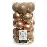 Kerstballen set 30-delig | kunststof/onbreekbaar | lichtbruin | diverse maten