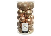 Kerstballen set 30-delig | kunststof/onbreekbaar | lichtbruin | diverse maten
