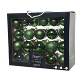 Kerstballen set 42-delig | glas | dennengroen | diverse maten