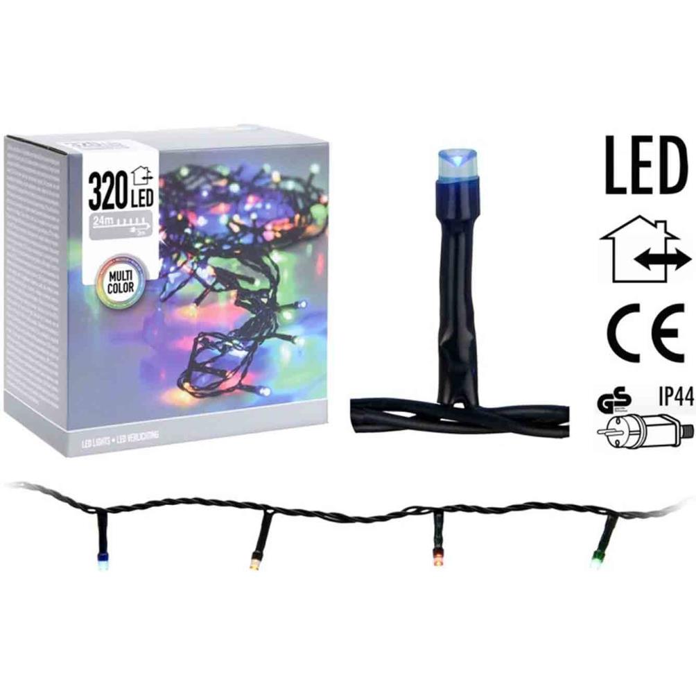Kerstverlichting | 320 LED lampjes | multicolor | 24 meter