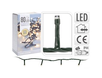 Kerstverlichting | 80 LED lampjes | extra warm wit | 6 meter