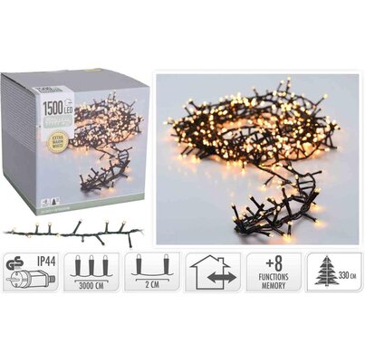 Kerstverlichting micro cluster | 1500 LED lampjes | extra warm wit | 30 meter