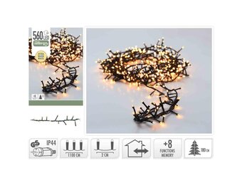Kerstverlichting micro cluster | 560 LED lampjes | extra warm wit | 11 meter