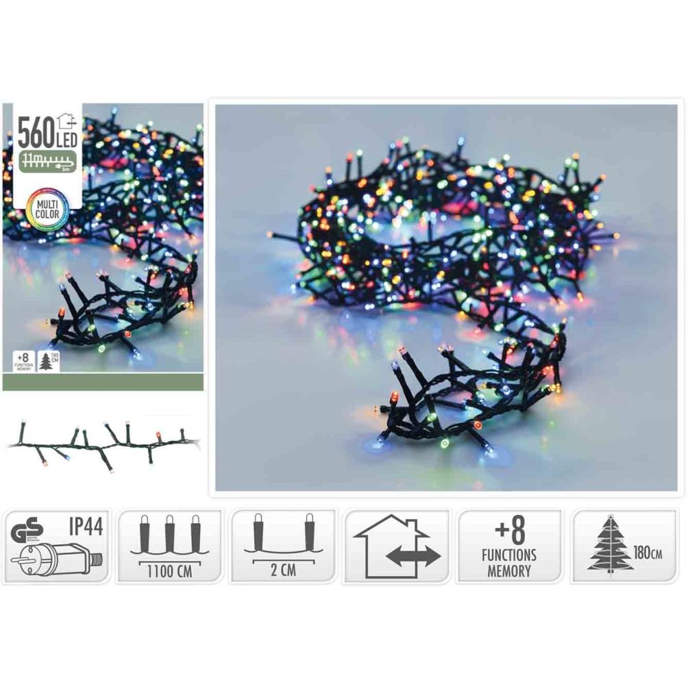 Kerstverlichting micro cluster | 560 LED lampjes | multicolor | 11 meter