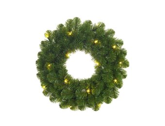 Norton kerstkrans | groen met LED lampjes | 45cm