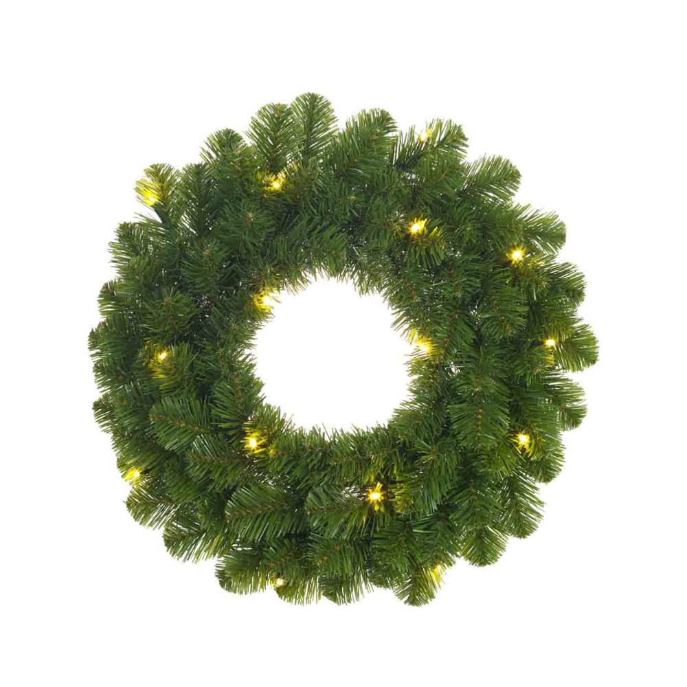 Norton kerstkrans | groen met LED lampjes | 45cm