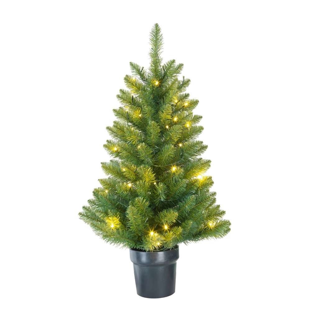 Riverton kerstboompje in pot | groen met LED lampjes | 90cm
