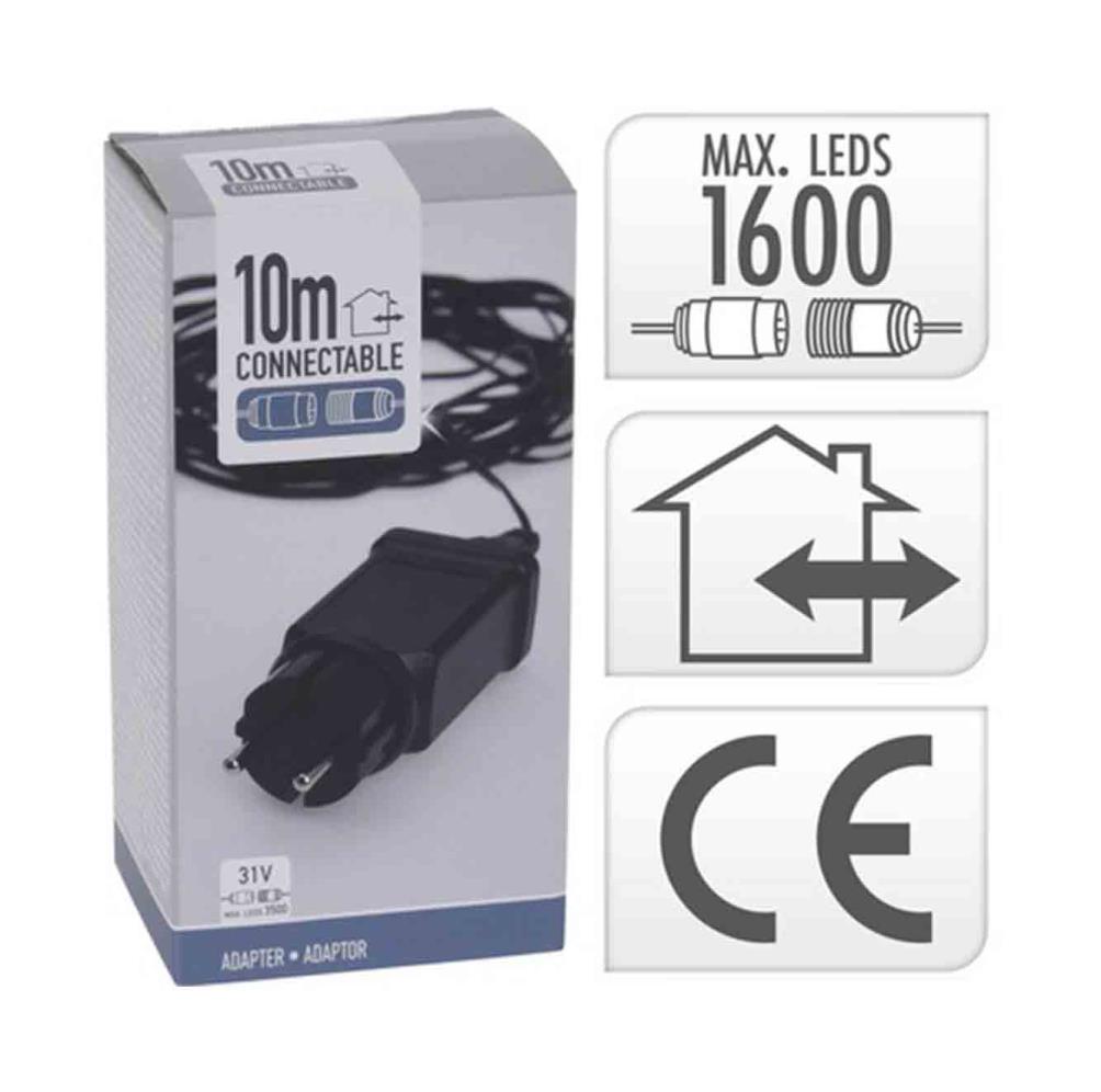 Startsnoer koppelbare kerstverlichting | adapter | 10 meter