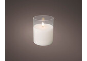 LED kaars | glas & wax | wit/warm wit | ø10x12,5cm