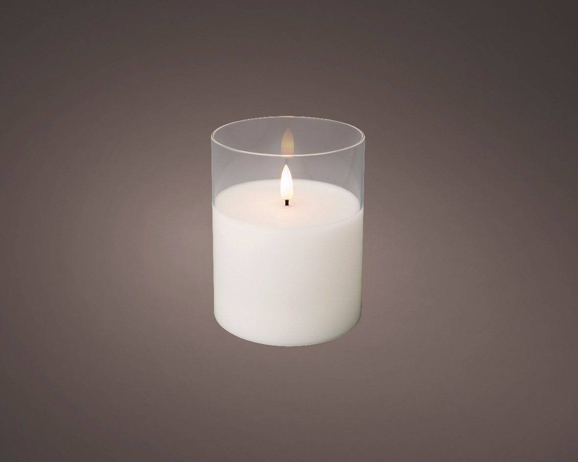 LED kaars glas H12,5cm | helder/warm wit | Ø10cm