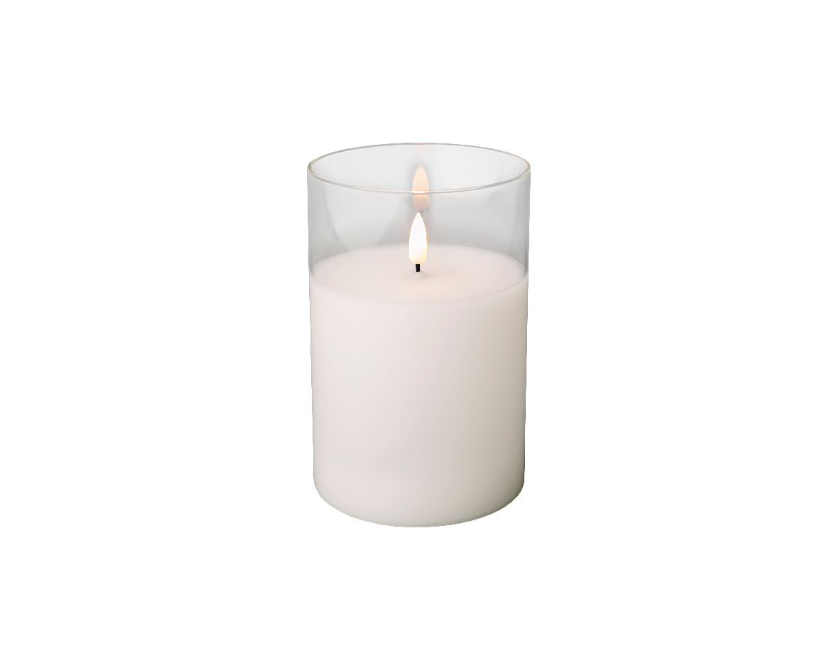 LED kaars glas H15cm | helder/warm wit | Ø10cm