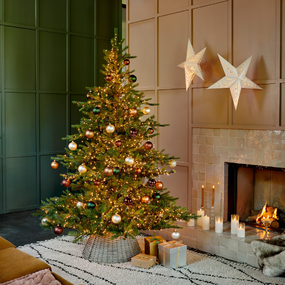 Ster kersthanger | papier | wit | LED/warm wit | 60cm