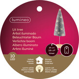 Mini kerstboom decoratief | zilver | LED/warm wit | 40cm