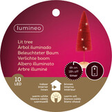 Mini kerstboom decoratief | rood | LED/warm wit | 40cm