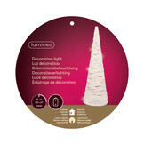 Kerstboom kegel met verlichting | papier | wit | LED/warm wit | 38cm