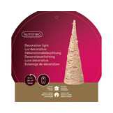 Mini kerstboom decoratief | goud | LED/warm wit | 38cm