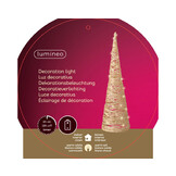 Kerstboom kegel met verlichting | papier | goud | LED/warm wit | 58cm