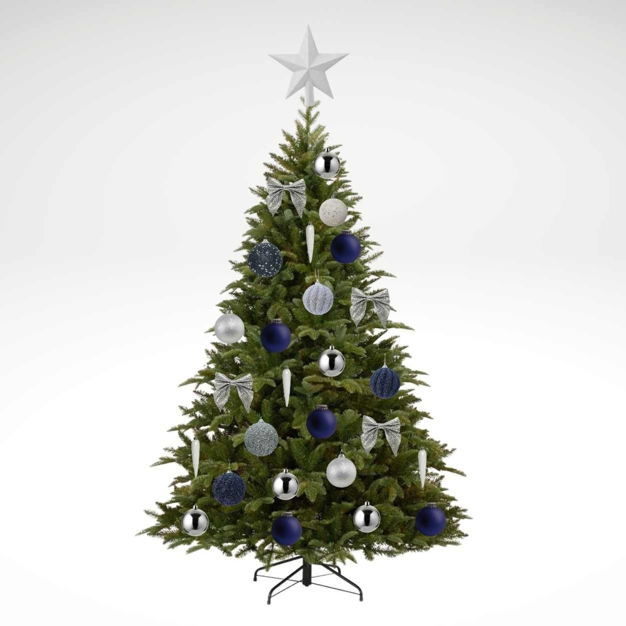 Kerstversiering pakket | Winter Morning | nachtblauw/zilver/winterwit