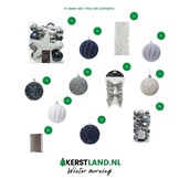 Kerstversiering pakket | Winter Morning | nachtblauw/zilver/winterwit