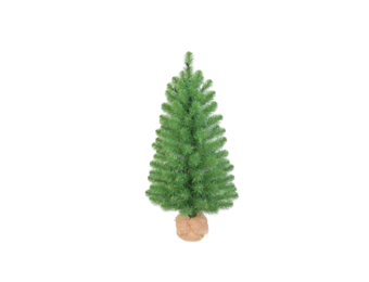 Roundstone kerstboompje in jute zak 90xø48cm | groen