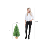 Roundstone kerstboompje in jute zak 90xø48cm | groen