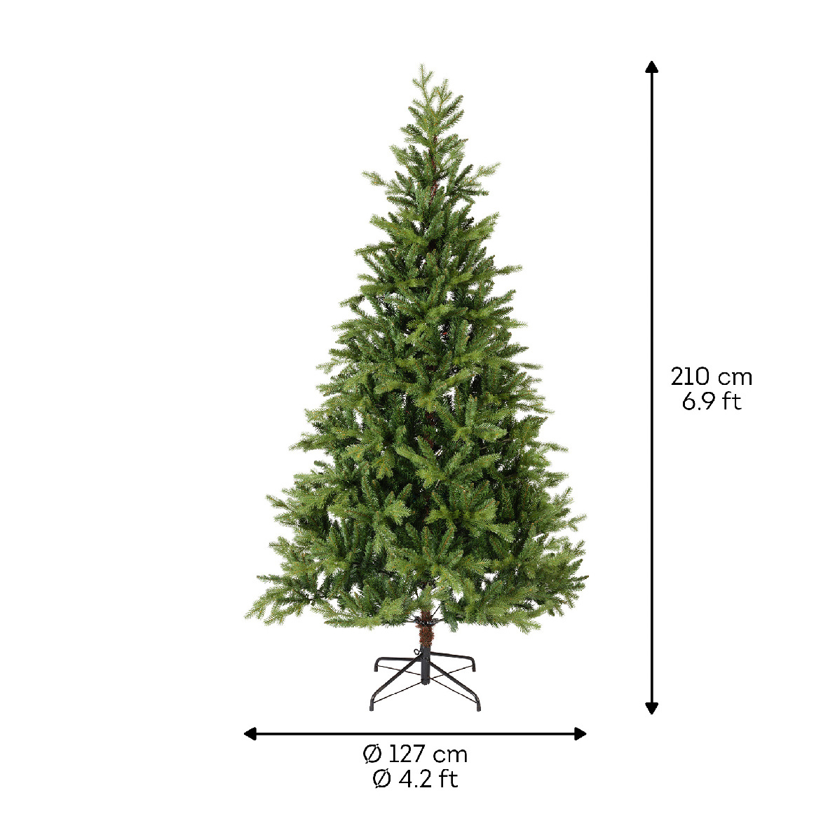 Allison Pine kunstkerstboom 210xø127cm | groen
