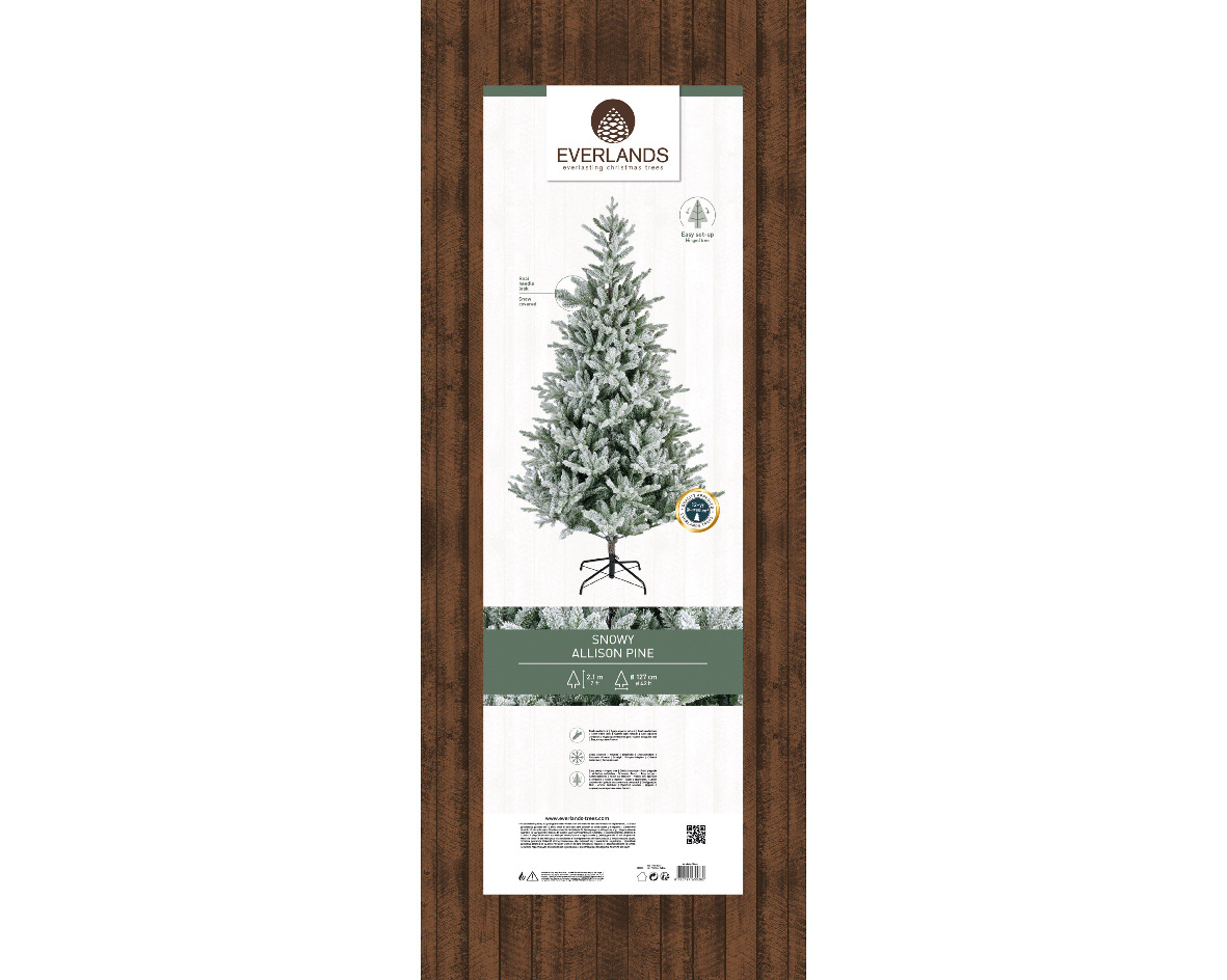 Allison Pine Snowy kunstkerstboom | wit/met sneeuw | 210cm