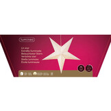 Ster kersthanger met lampjes | papier | wit met cirkels| LED/warm wit | 60cm