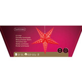 Ster kersthanger met lampjes | papier | ossenbloed | LED/warm wit | 60cm