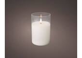 LED kaars | glas & wax | wit/warm wit | ø10x15cm