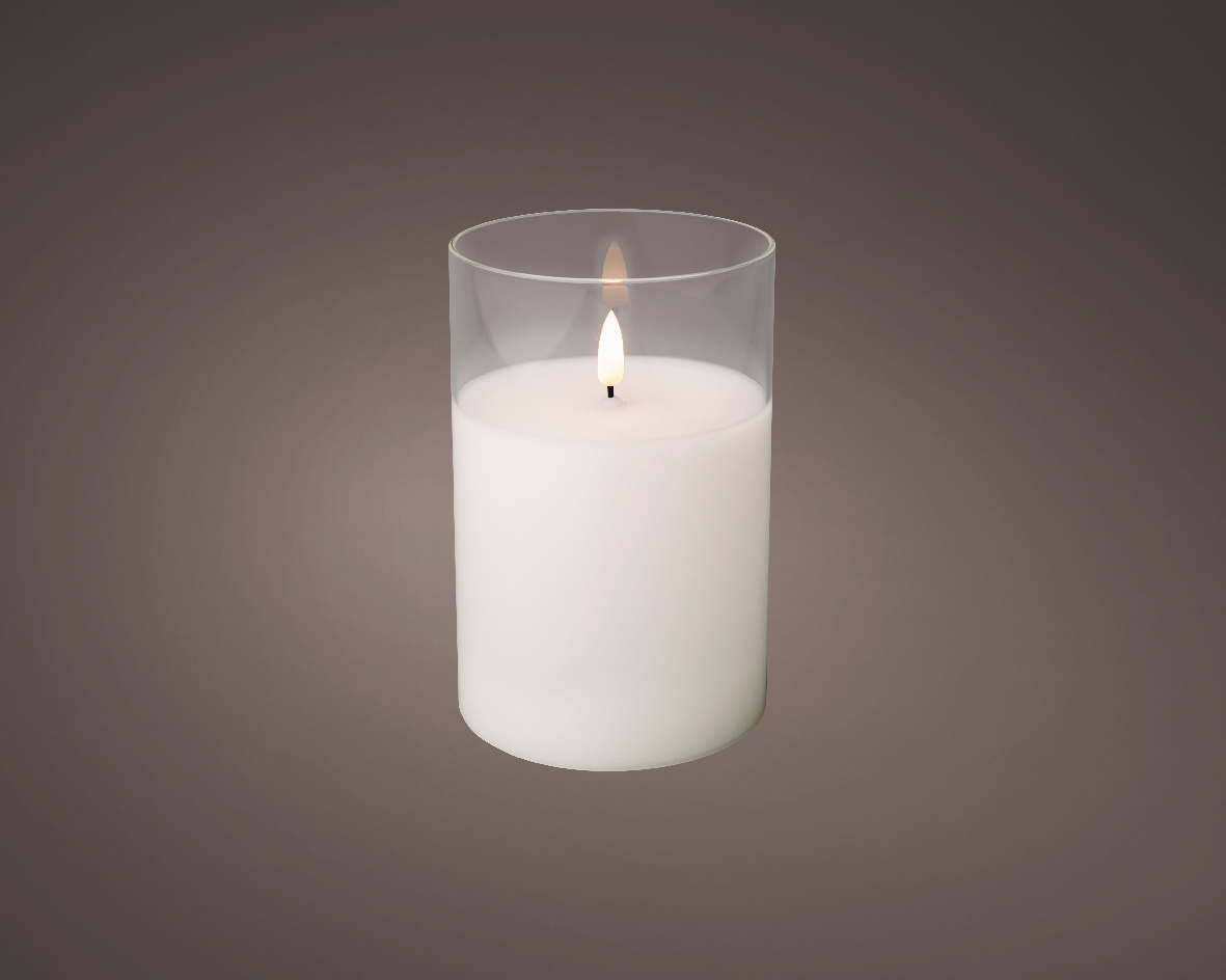 LED kaars glas H15cm | helder/warm wit | Ø10cm