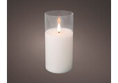 LED kaars | glas & wax | wit/warm wit | ø7,5x15cm