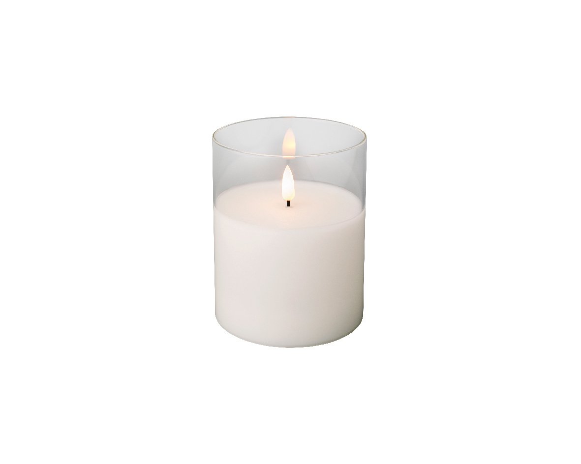 LED kaars glas H12,5cm | helder/warm wit | Ø10cm