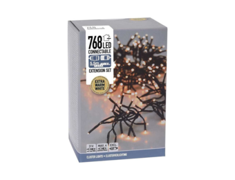 Kerstverlichting cluster | 768 LED lampjes | extra warm wit | 5,5m
