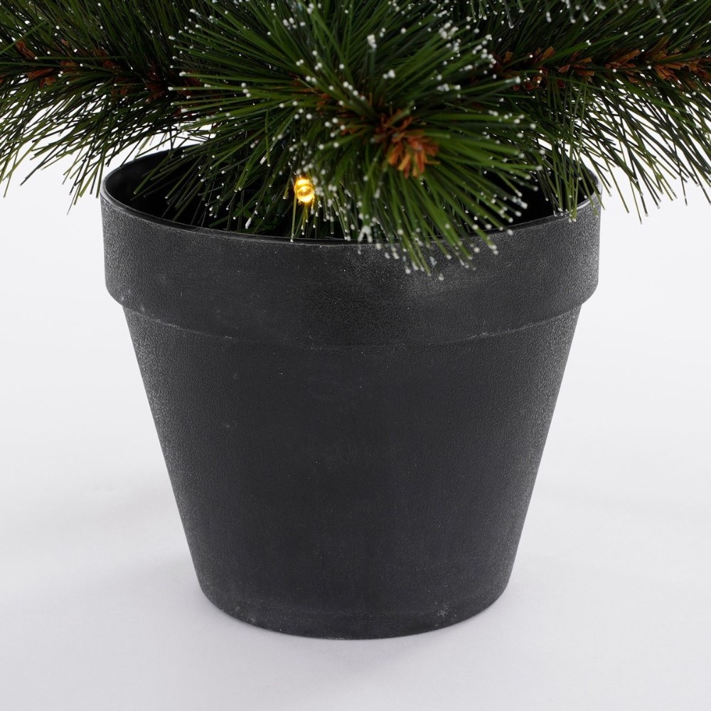 Glendon Potted kunstkerstboom 90xø51cm | groen met bevroren details