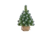 Norton frosted kerstboompje in jute zak 60xø23cm | groen met bevroren details