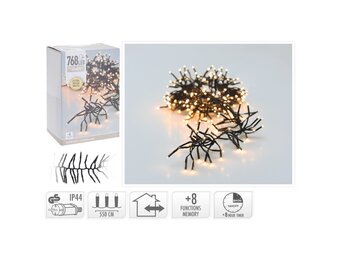 Kerstverlichting cluster | 768 LED lampjes | extra warm wit | 5,5m