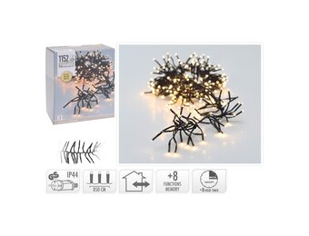 Kerstverlichting cluster | 1152 LED lampjes | extra warm wit | 8,4m