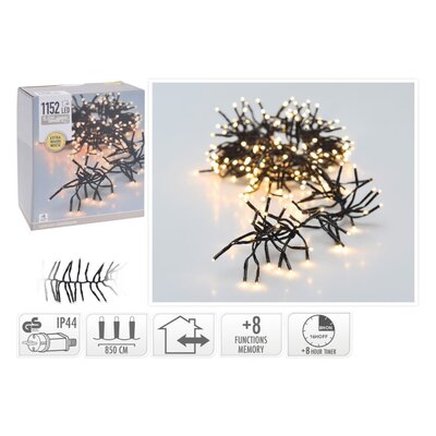 Kerstverlichting cluster | 1152 LED lampjes | extra warm wit | 8,4m
