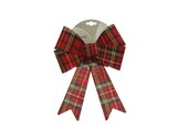 Kerststrik | polyester | rood/geruit | 26cm