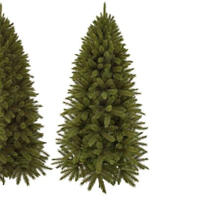 Forest Frosted halve/muur kunstkerstboom 215xø122cm | groen met bevroren details