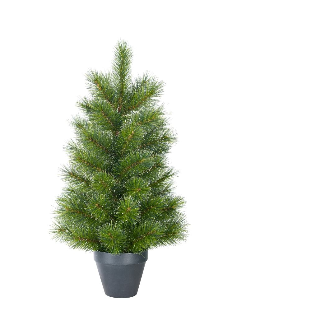 Glendon Potted kunstkerstboom 90xø51cm | groen met bevroren details