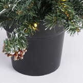 Creston twee kerstboompjes + krans 90xø45cm | groen met 85 LED lampjes  | set van 3 | voordeur versiering