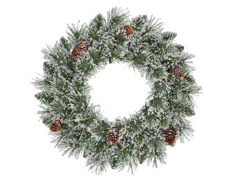 Vandans kerstkrans | groen met bevroren details & dennenappels | 60cm