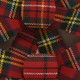 Kerststrik | polyester | rood/geruit | set van 2 | 17cm