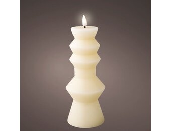 LED kaars | wax | crème/warm wit | ø8,4x23cm
