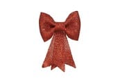 Kerststrik | polyester | rood/glitters | 30cm