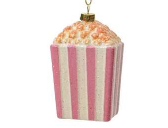 Kersthanger popcorn roze | onbreekbaar | 9cm