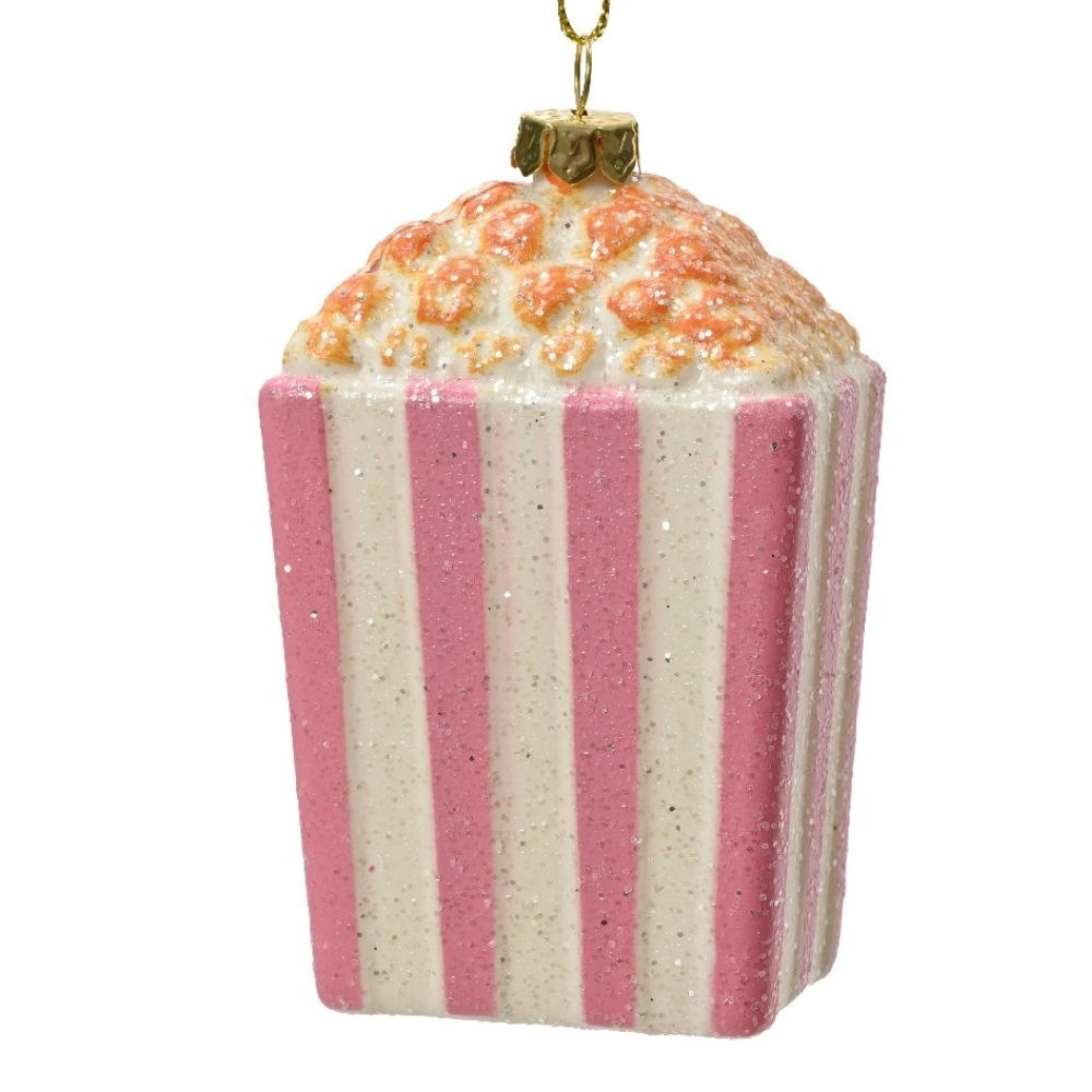 Kersthanger popcorn roze | onbreekbaar | 9cm