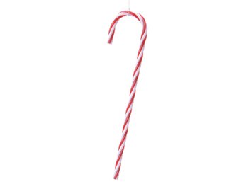 Kersthanger zuurstokken | kunststof | rood/wit | set van 6 | 13cm